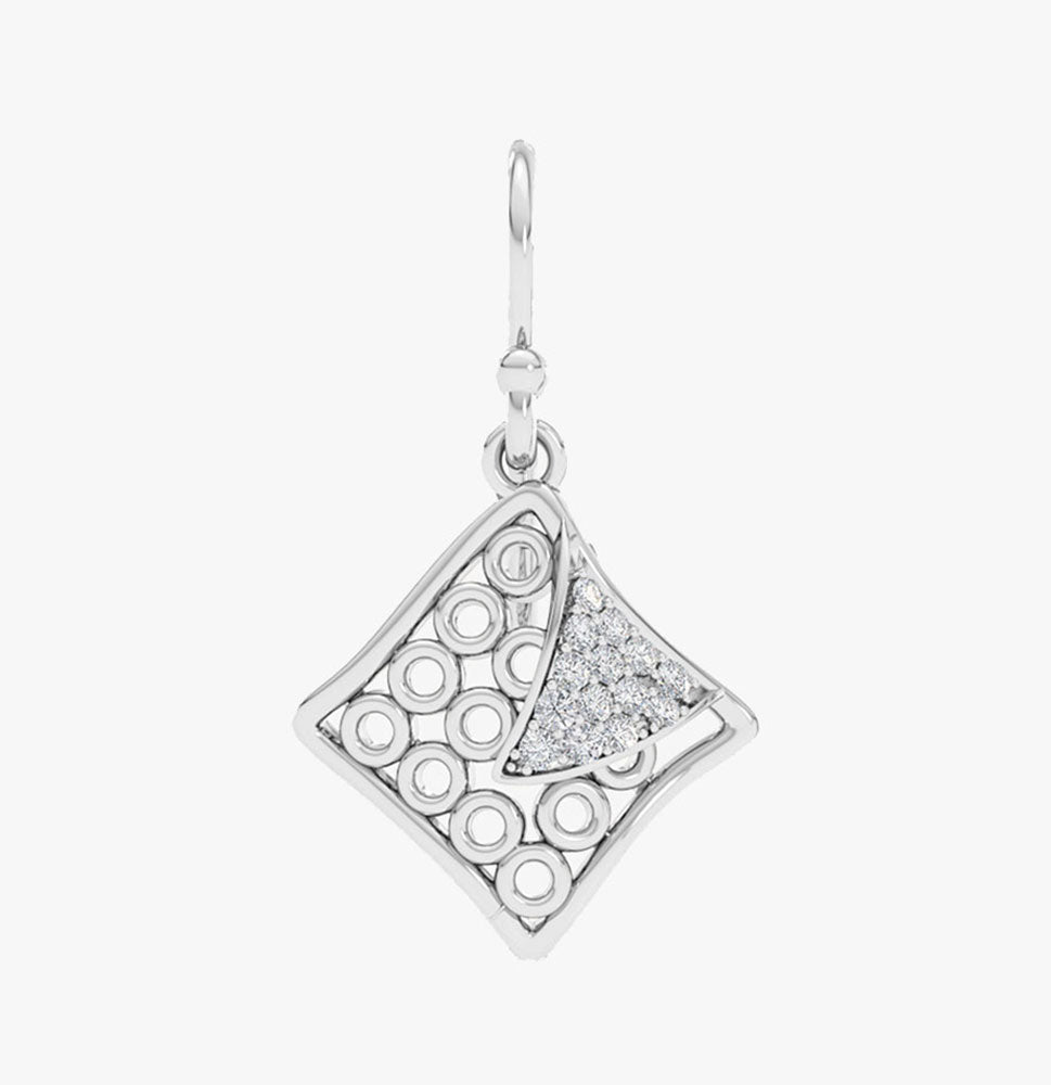 Diamond Trinity Pendant Dangler Silver