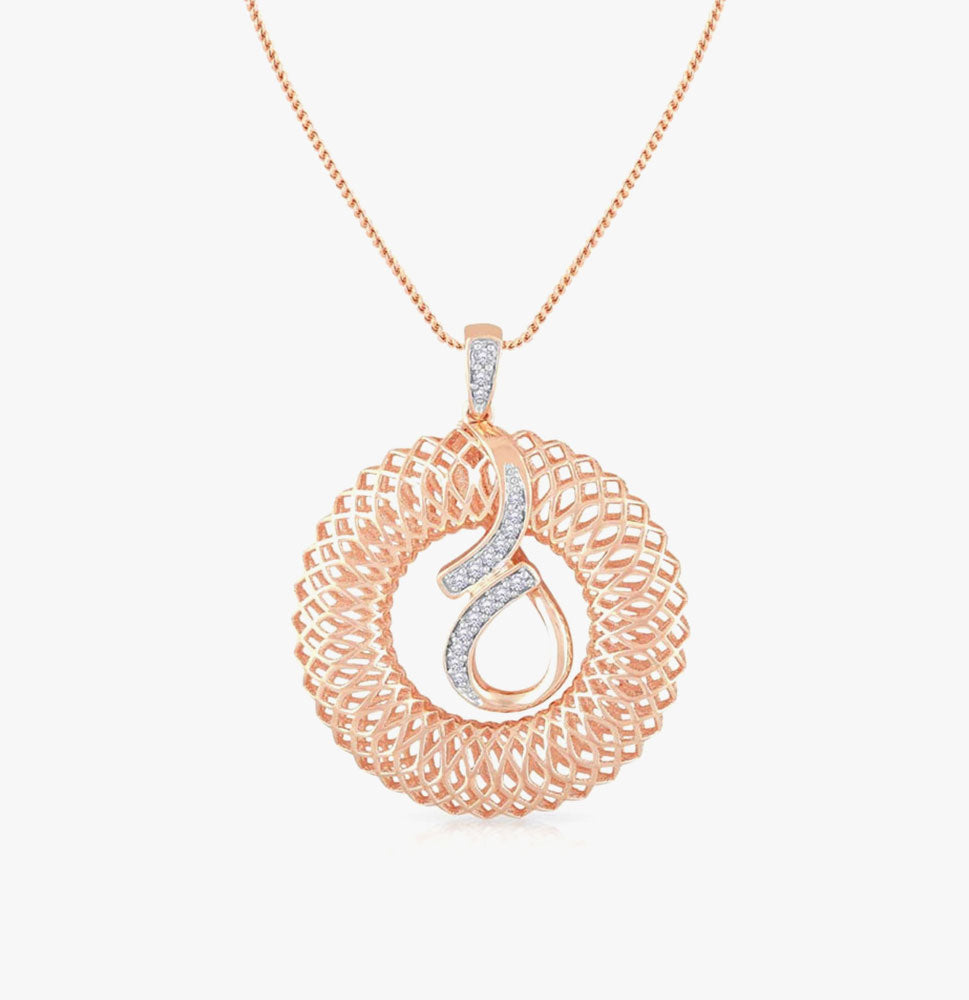 Diamond Trinity Pendant Dangler Silver