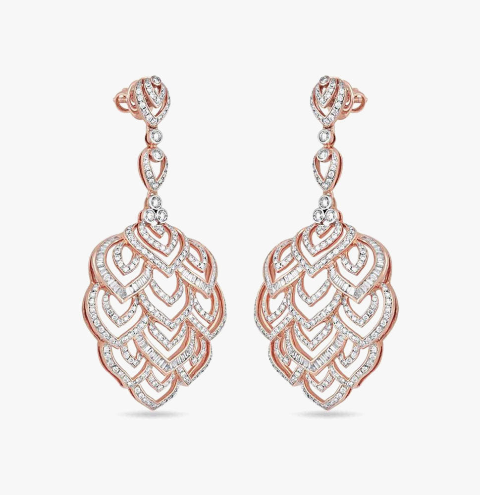 Erina Solitaire Kisna Rose Gold Earrings